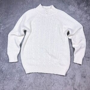 Vintage‎ Miranda Cream Knit Sweater Womens Medium Cozy Grandpa Cottagecore